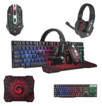 Pack Gaming Macro G301: Clavier + Souris + Casque + Tapis souris