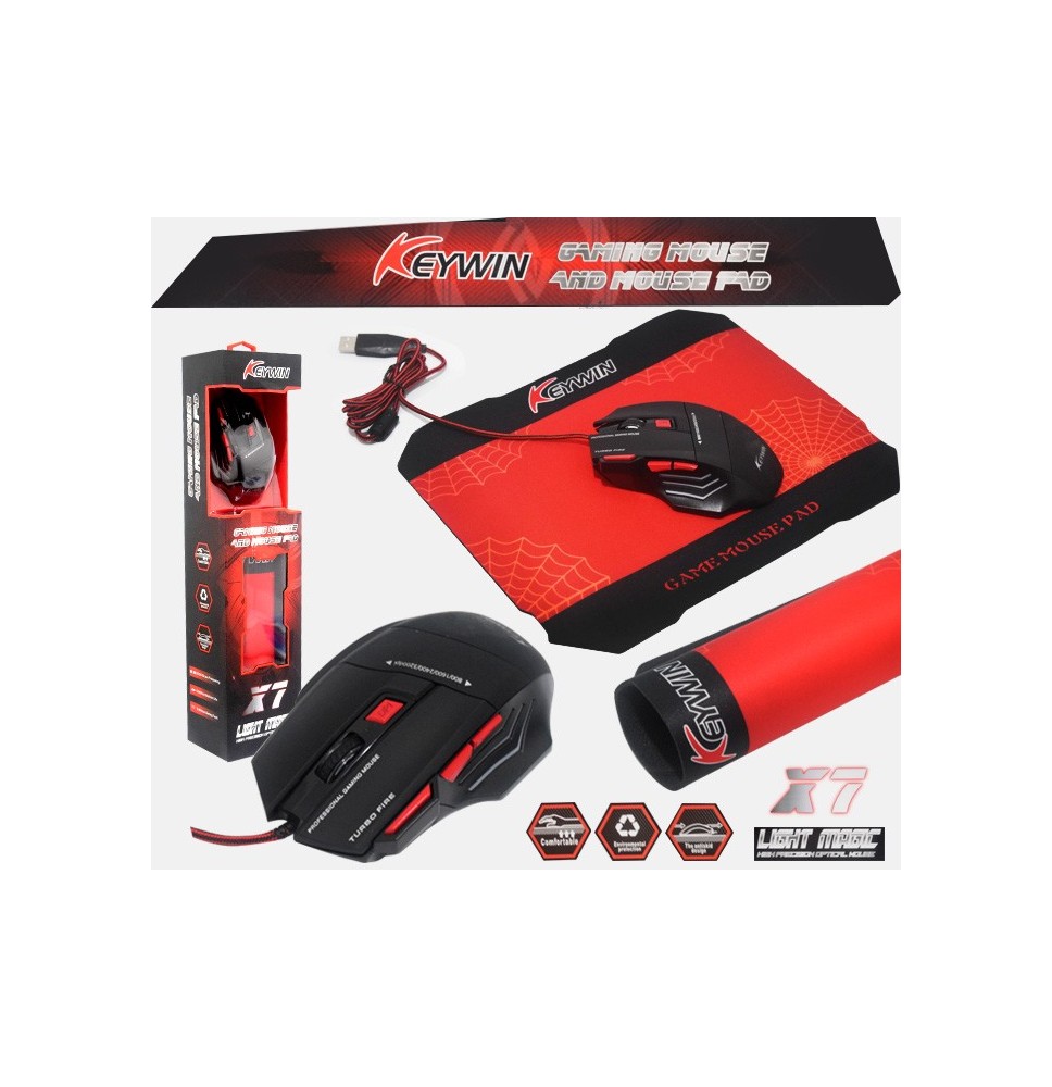 Keywin X7 7D Wired Gaming Mouse & Mouse Pad Combo