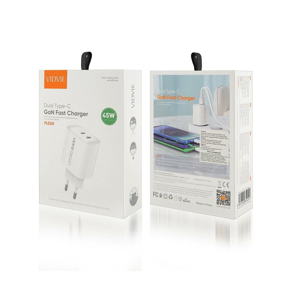 Wall Charger Dual Type-C GaN Fast Charger PLE 261