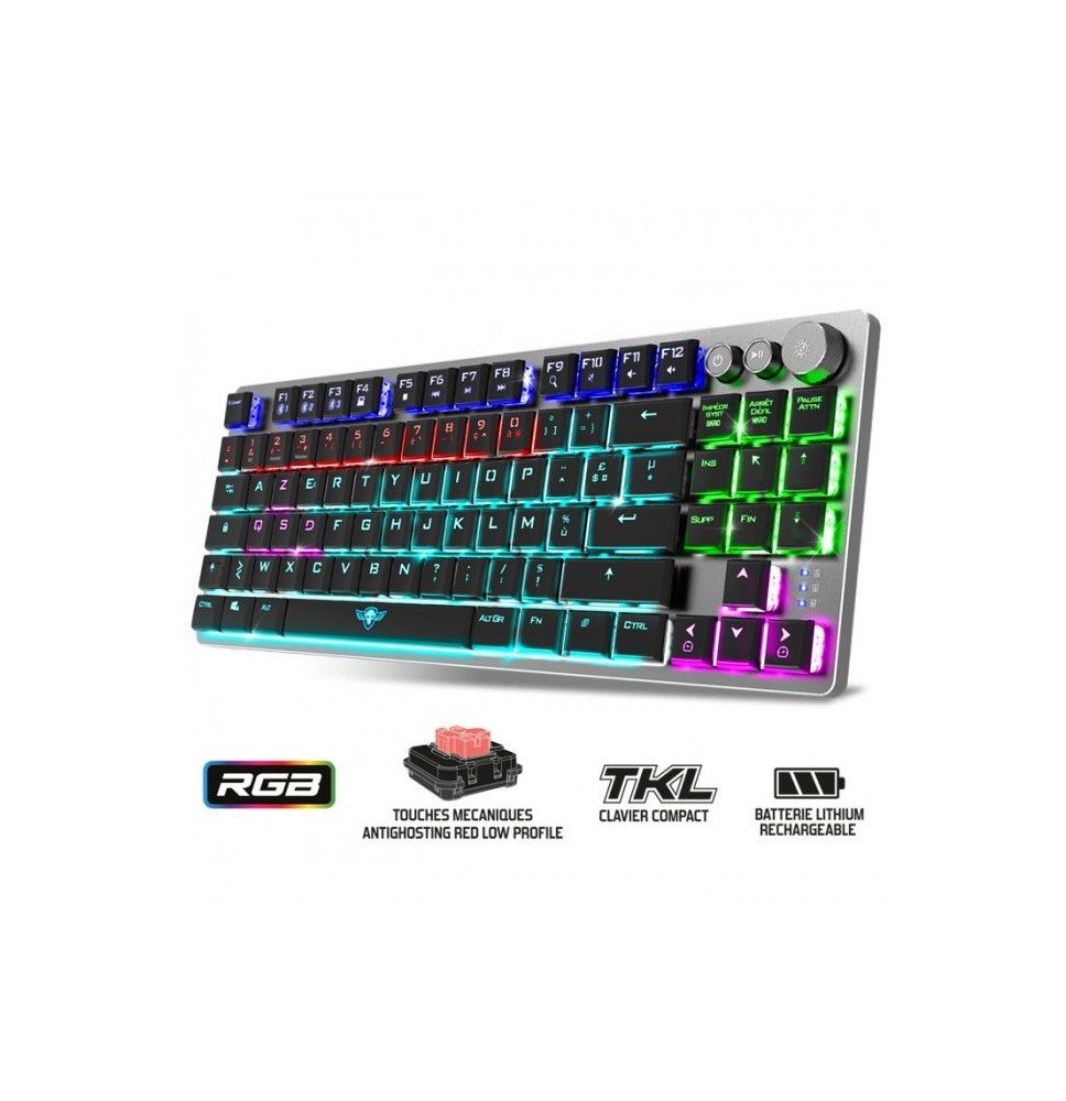 Clavier Gamer Sans Fil SPIRIT OF GAMER XK1300RF RGB - Noir