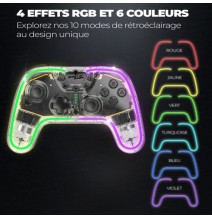 Manette Gamer Sans Fil SPIRIT OF GAMER PULSE RGB - Transparente