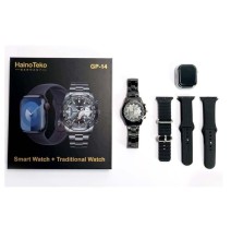 MONTRE CONNECTÉE HAINO TEKO GP-14 - NOIR AVEC UNE MONTRE TRADITIONNELLE