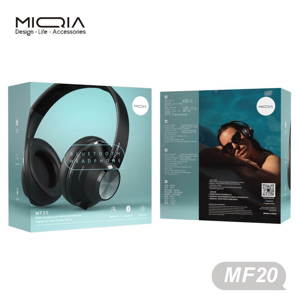 Miqia MF20 QCircus Wireless Over-Ear Headphones Black